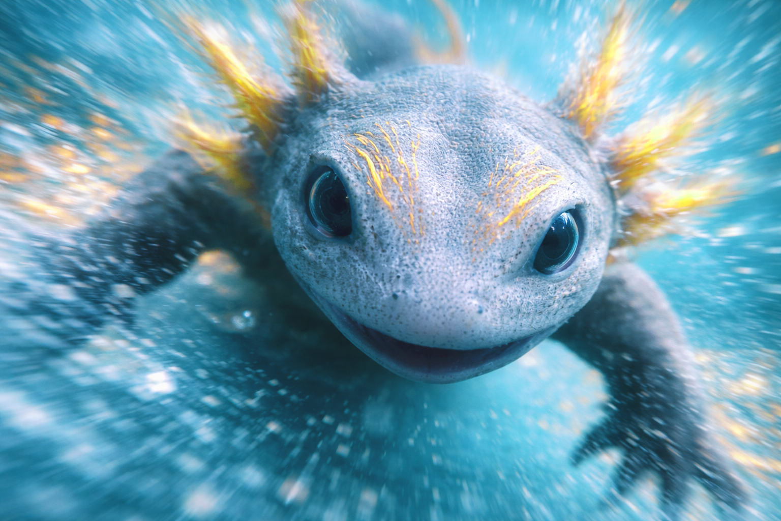 Charlie Concept - Axolotl extreme close-up eye detail